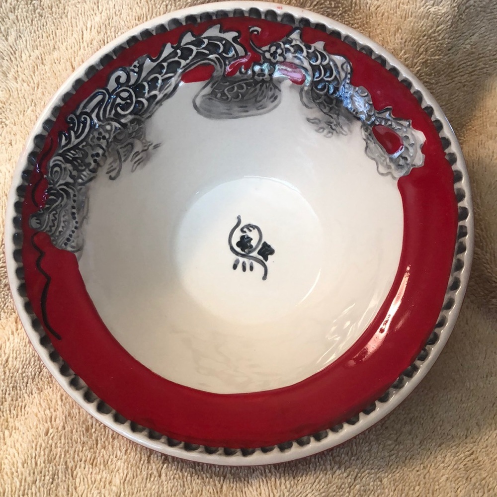 Blue Sky Clayworks Red Dragon Soup Bowl 7x3” listing is for 1 - 7 are available